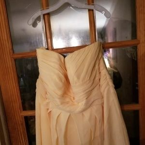 Bridesmaid dress prom David's Bridal short canary